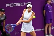 Olga Danilovic competes during the round of 32 of the Transylvania Open. Source: Getty